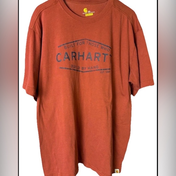 Carhartt Shirt Mens Size 2XL Rust Short Sleeve Built For Those Who Build By Hand - Picture 5 of 6